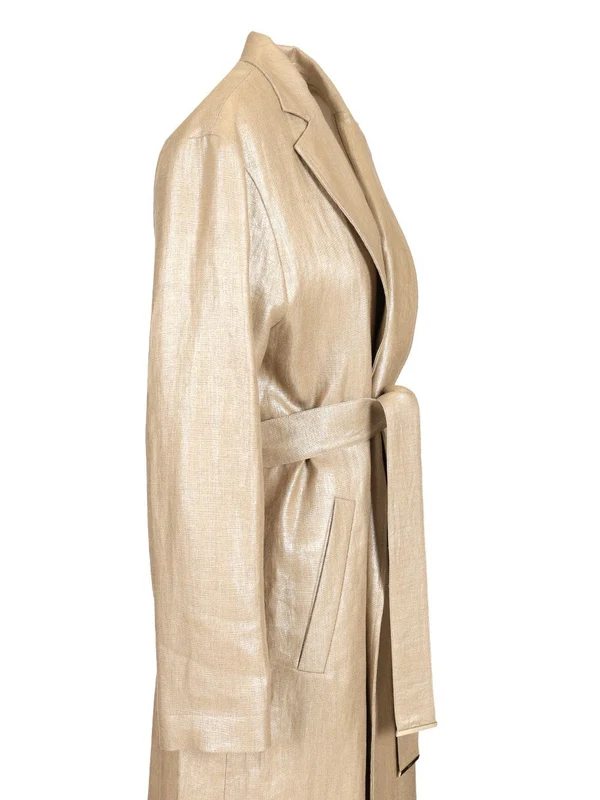 Chic Linen Trench Coat - Image 3