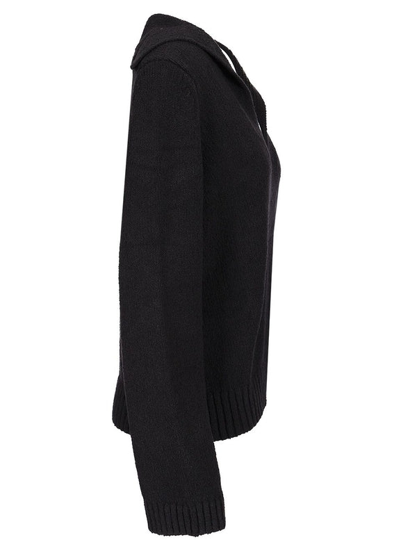 Bouclette V-neck Cotton Knit - Image 3