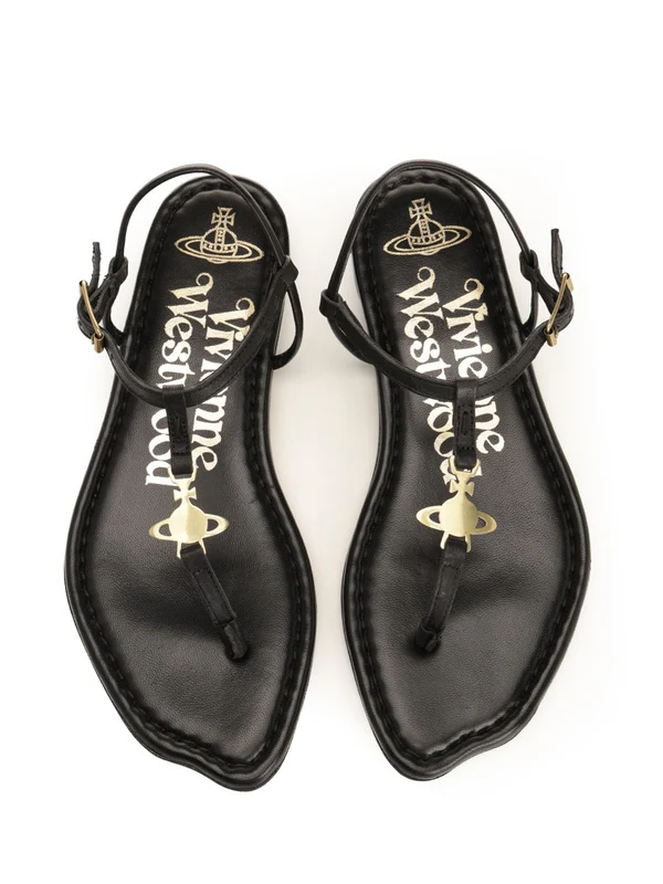 Orb Thong Leather Flip Flops - Image 5