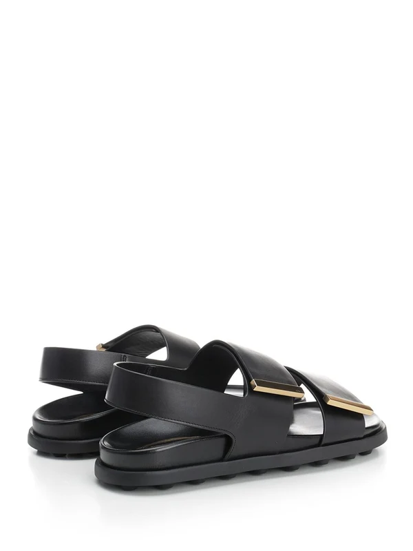 Rubber Sole Leather Sandals - Image 3