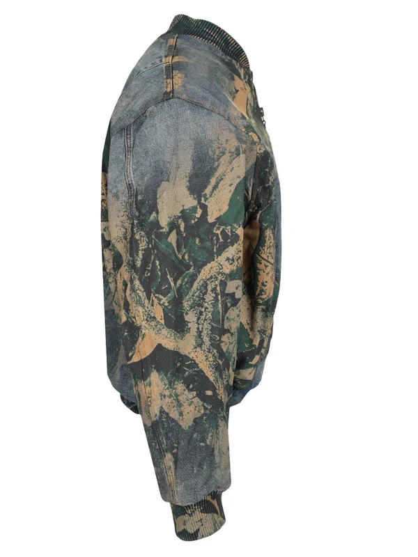 Printed Denim Bomber - Image 3