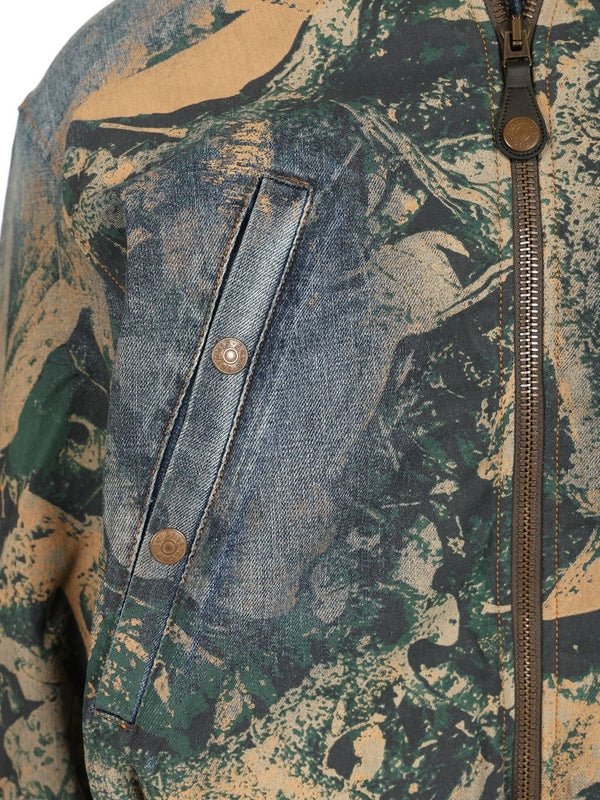 Printed Denim Bomber - Image 4