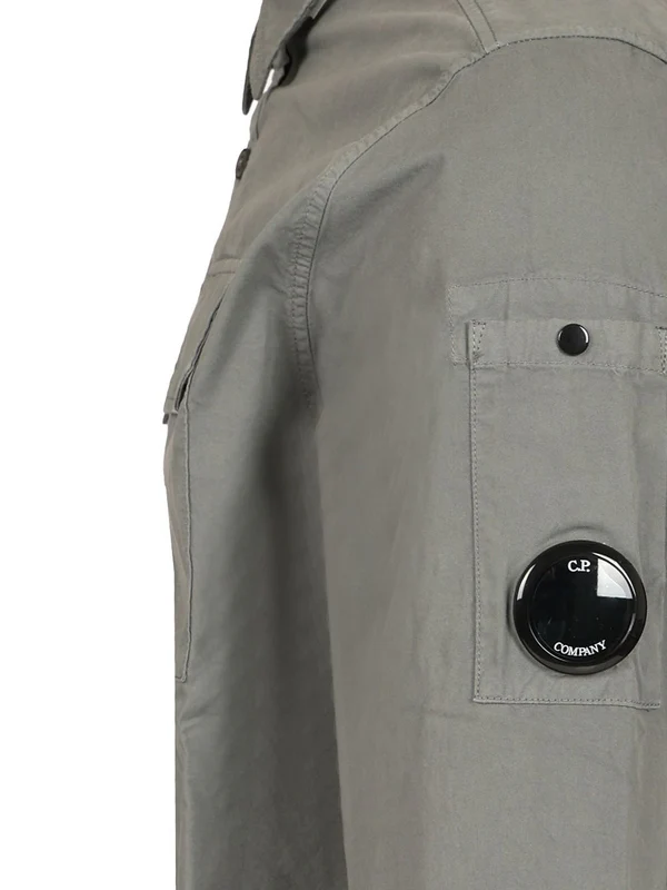 Lens Patch Cotton Gabardine Shirt - Image 4