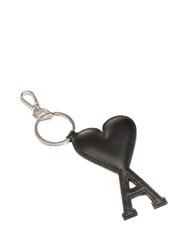Heart Logo Leather Keyring - Image 2