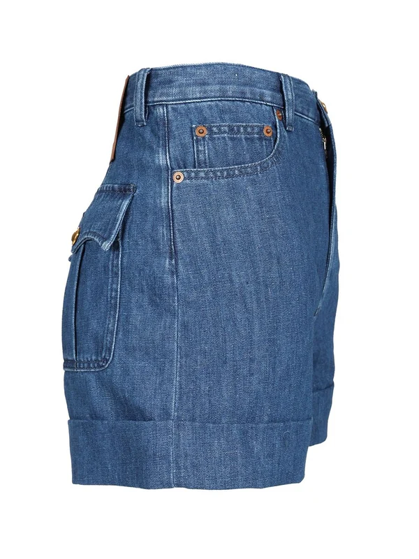 Turn-up Denim Shorts - Image 3