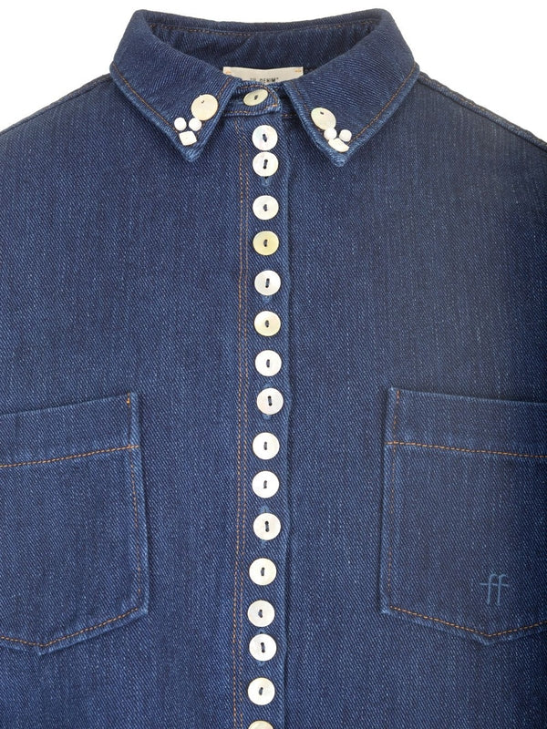 Cropped Denim Shirt - Image 3