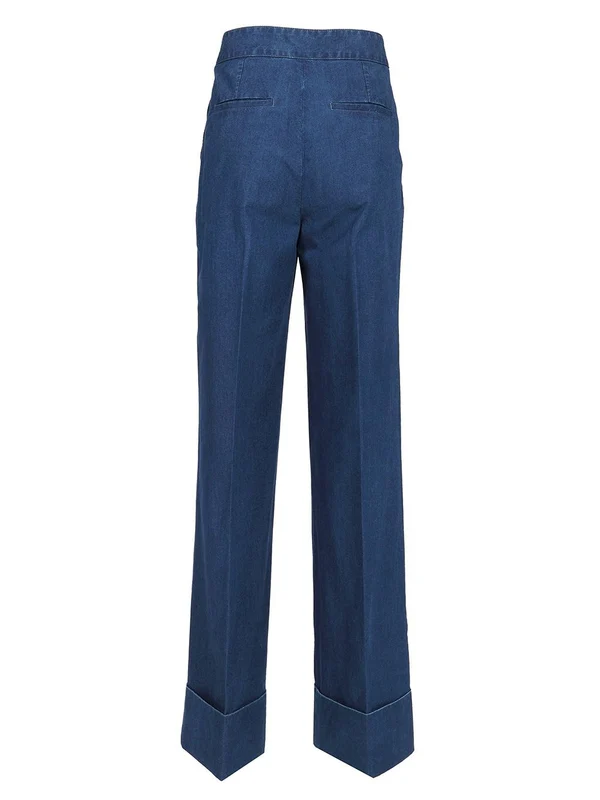 Pleated Denim Pants - Image 2