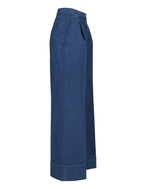 Pleated Denim Pants - Image 3