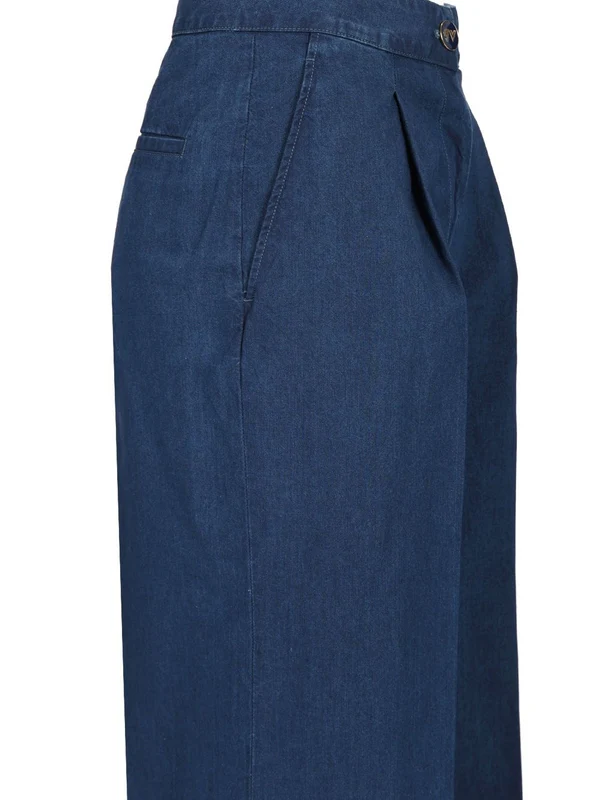 Pleated Denim Pants - Image 5
