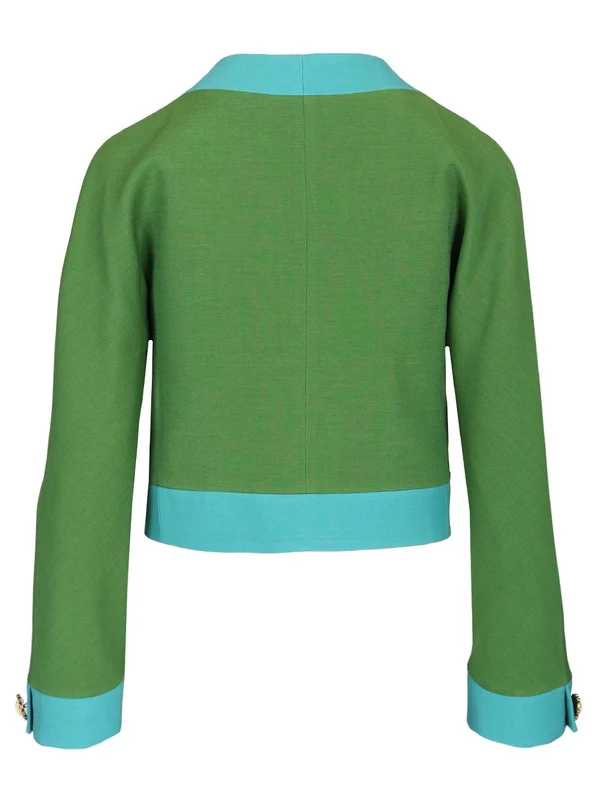Cropped Wool Silk Jacket - Image 2