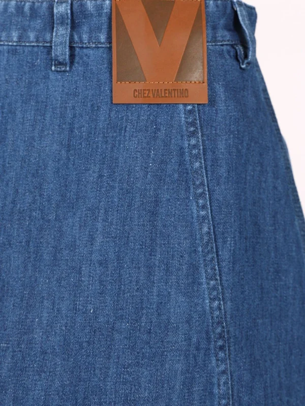 Ruffle Denim Midi Skirt - Image 5