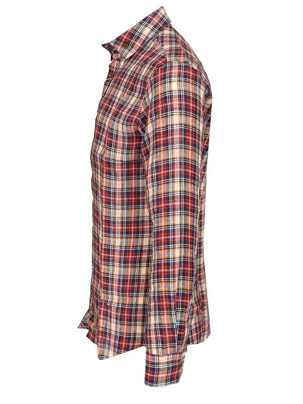 Krall Check Pattern Linen Shirt - Image 3