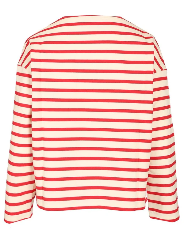 Logo Printed Striped Long Sleeve Top - Image 2