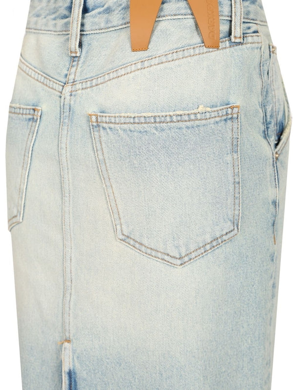 Slit Detail Denim Midi Skirt - Image 5