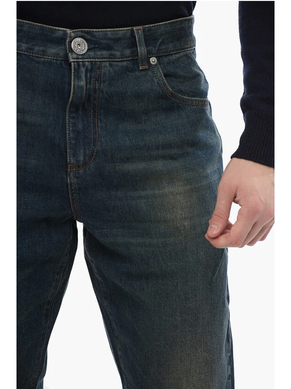 Balmain Navy Denim Pants - Image 3