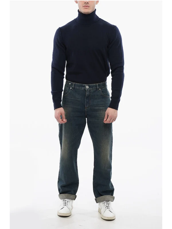 Balmain Navy Denim Pants - Image 4