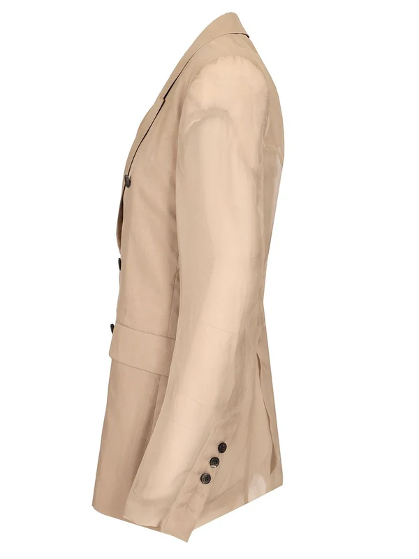 Silk Chiffon Double Tailored Jacket - Image 3