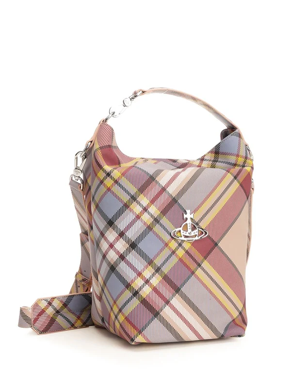 Sam Tartan Check Leather Shoulder Bag - Image 2
