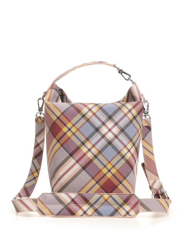 Sam Tartan Check Leather Shoulder Bag - Image 3