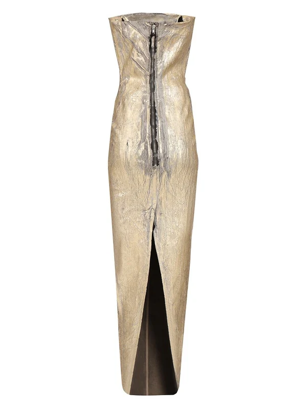 Coated Denim Long Dress - Image 2