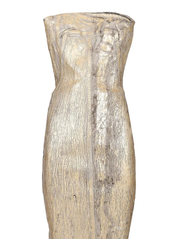 Coated Denim Long Dress - Image 3
