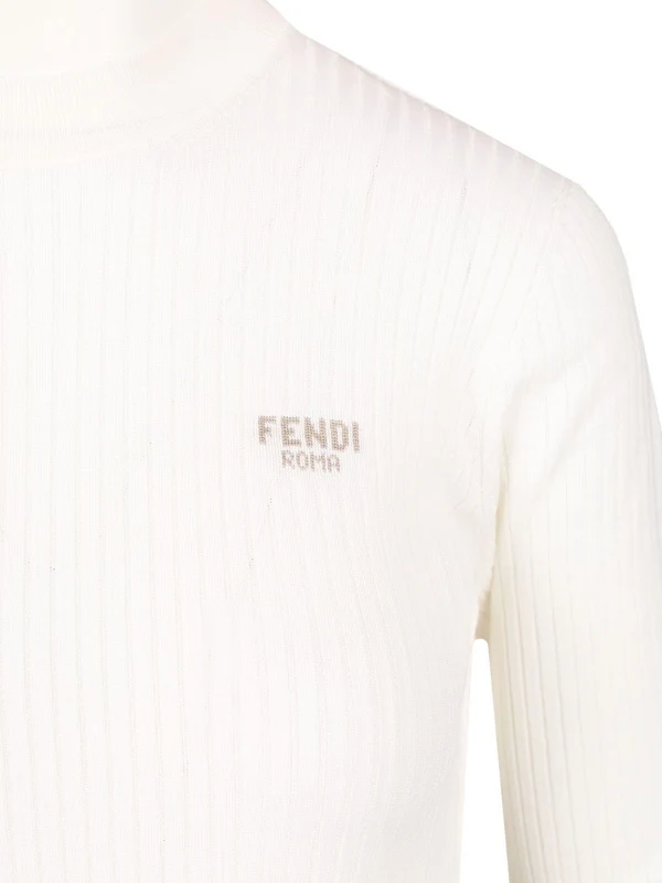Slim Fit Ribbed Wool Silk Knit - Image 4