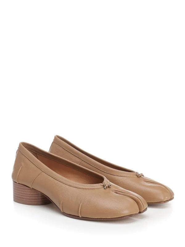 Tabi Ballerina Leather Flat Shoes - Image 2