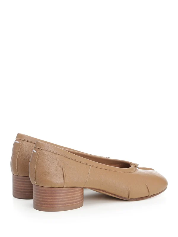 Tabi Ballerina Leather Flat Shoes - Image 3