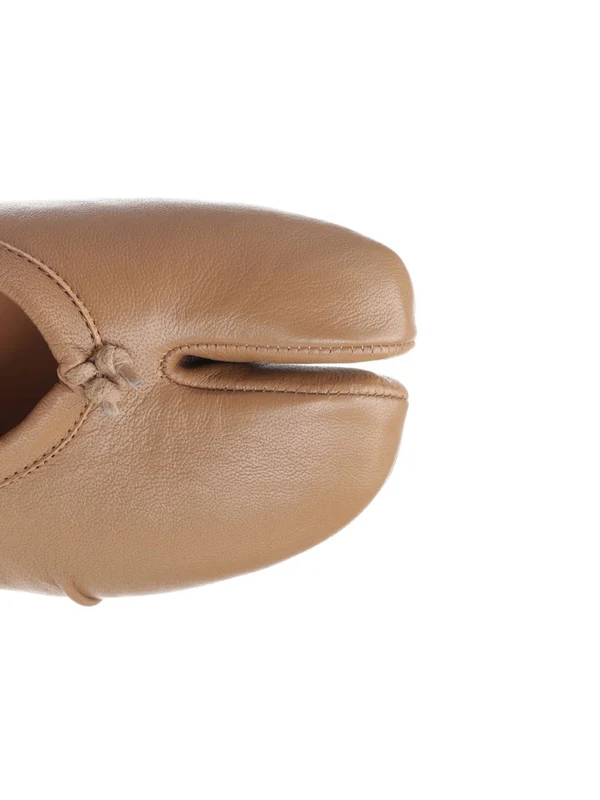 Tabi Ballerina Leather Flat Shoes - Image 4