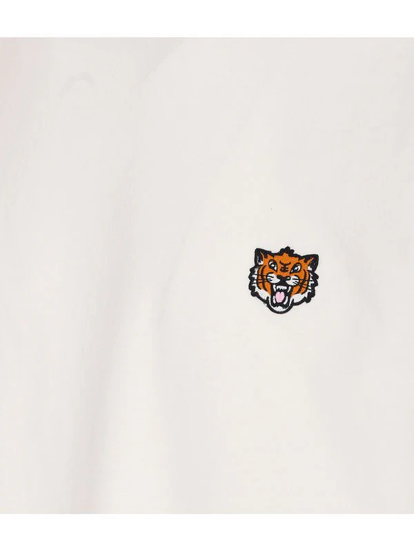Happy Tiger Embroidery Cotton Short Sleeve T-shirt - Image 3