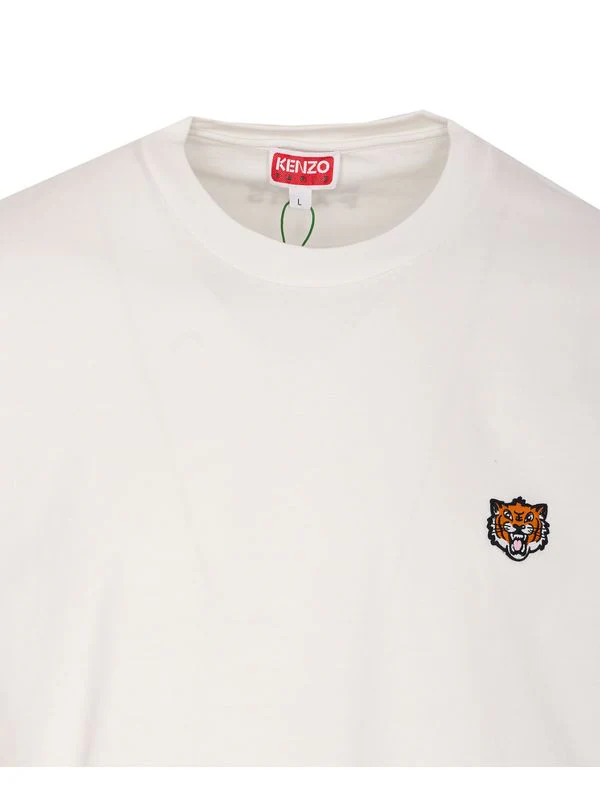 Happy Tiger Embroidery Cotton Short Sleeve T-shirt - Image 4