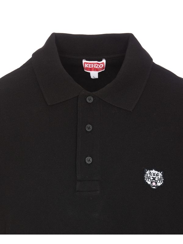 Tiger Logo Cotton Polo Shirt - Image 4