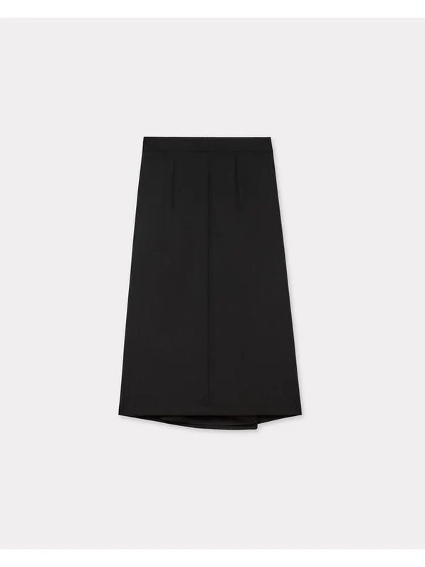 Scarf Detail Wool Midi Skirt - Image 2
