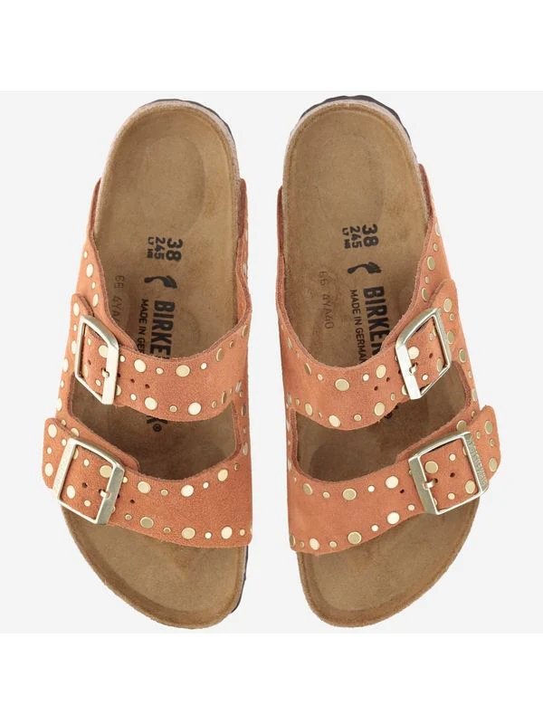 Stud Double Buckle Suede Sandals - Image 2