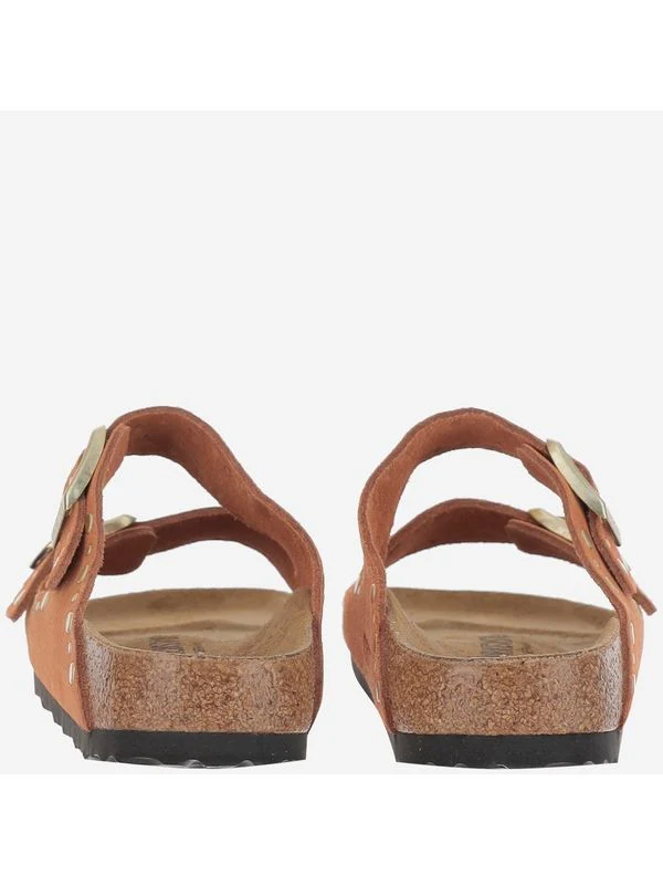 Stud Double Buckle Suede Sandals - Image 4