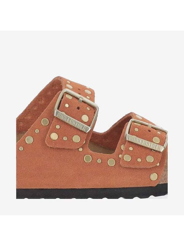 Stud Double Buckle Suede Sandals - Image 5