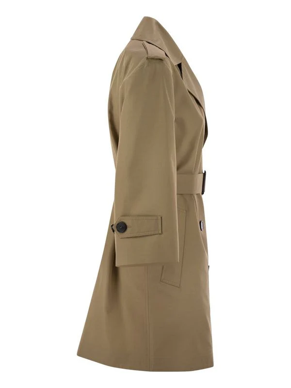 Elodia Double Breasted Gabardine Cotton Trench Coat - Image 3