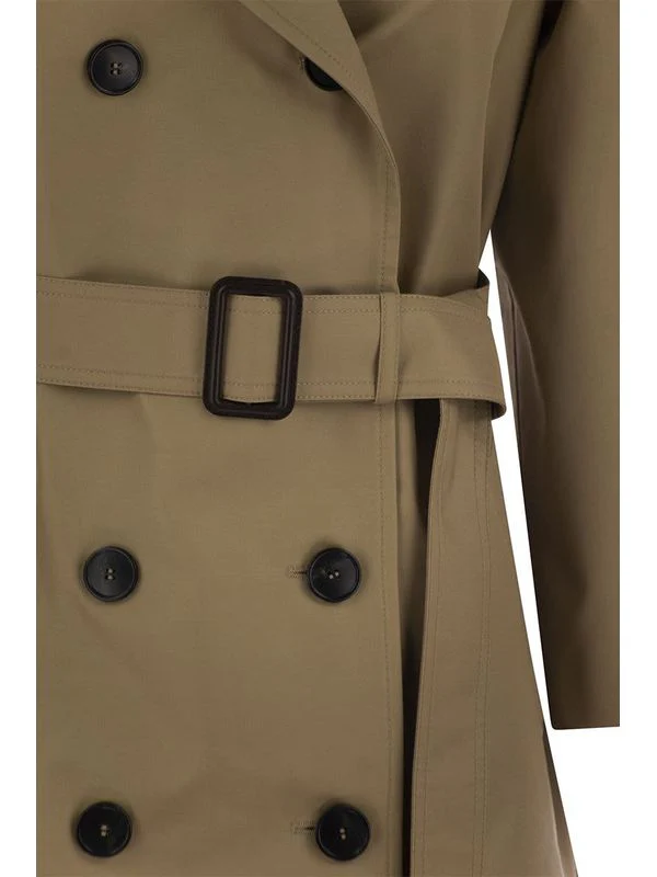 Elodia Double Breasted Gabardine Cotton Trench Coat - Image 4