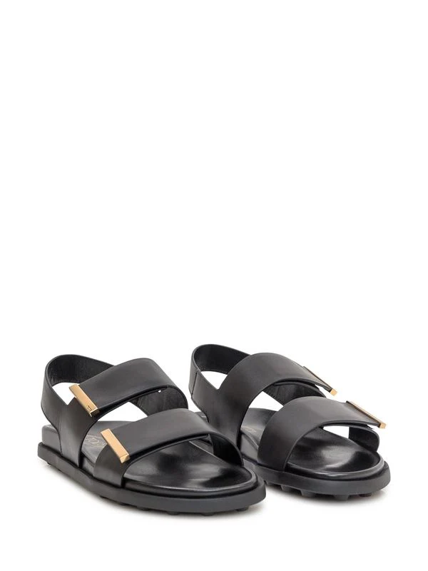 Metal Logo Leather Sandals - Image 2