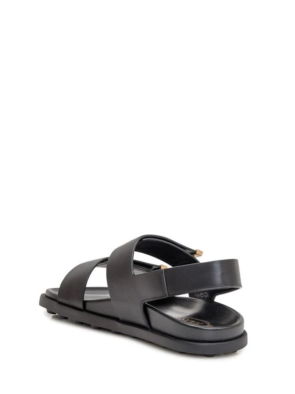 Metal Logo Leather Sandals - Image 3