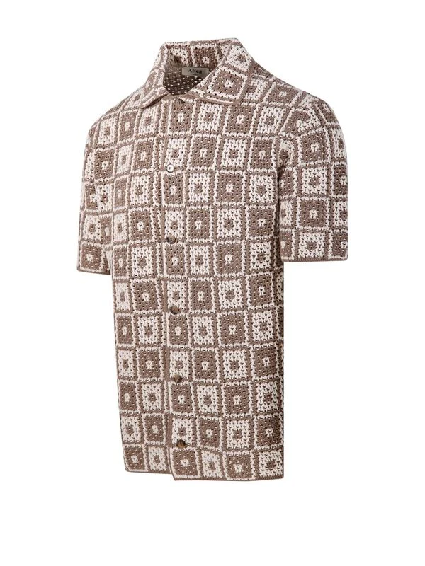 Open Work Crochet Knit Shirt - Image 2