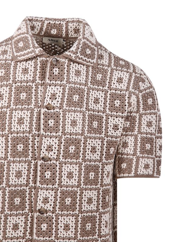Open Work Crochet Knit Shirt - Image 4