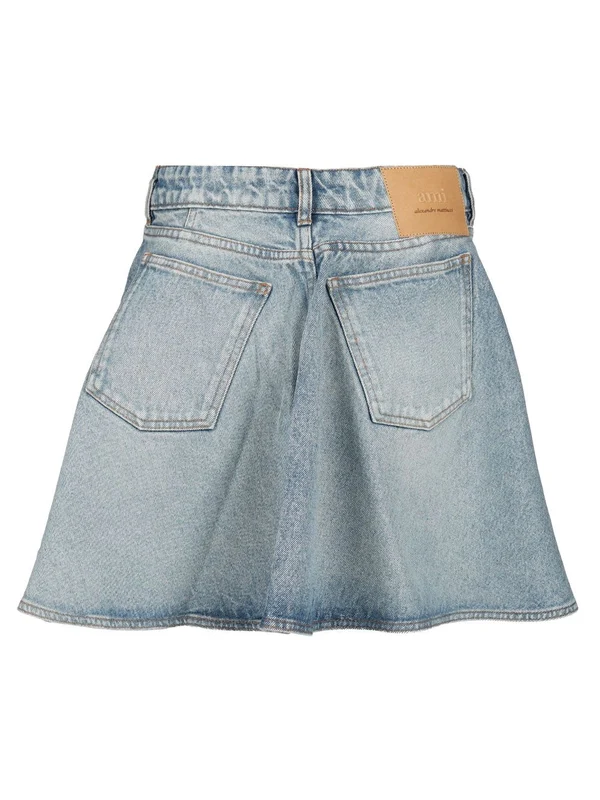 Flared Denim Mini Skirt - Image 2