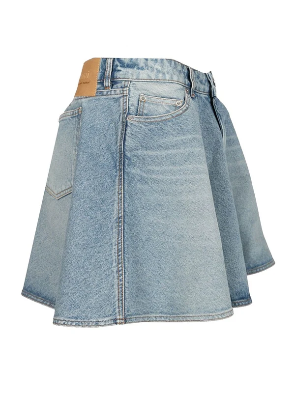 Flared Denim Mini Skirt - Image 3