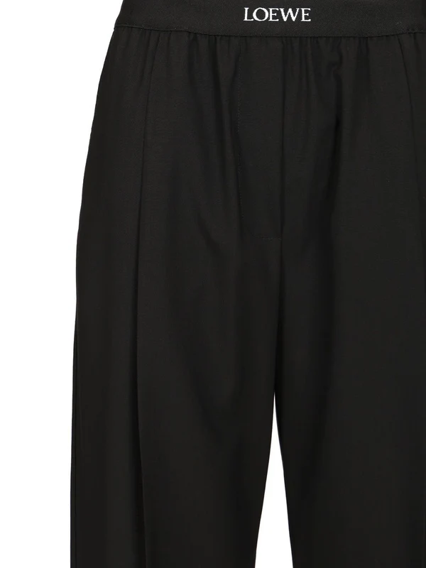 Band Logo Regular Fit Wool Trousers - Image 4