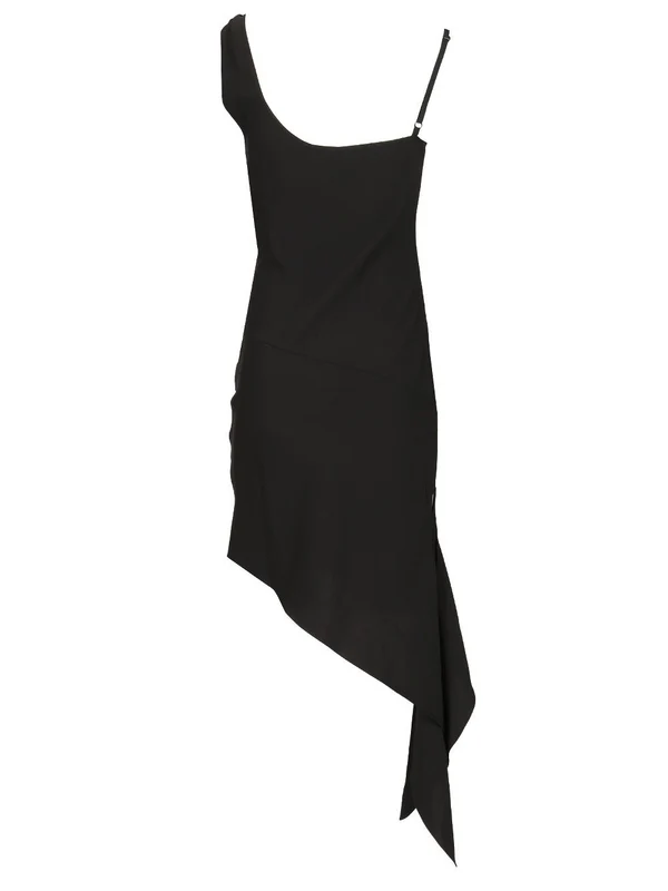 Scarf Asymmetric Mini Dress - Image 2