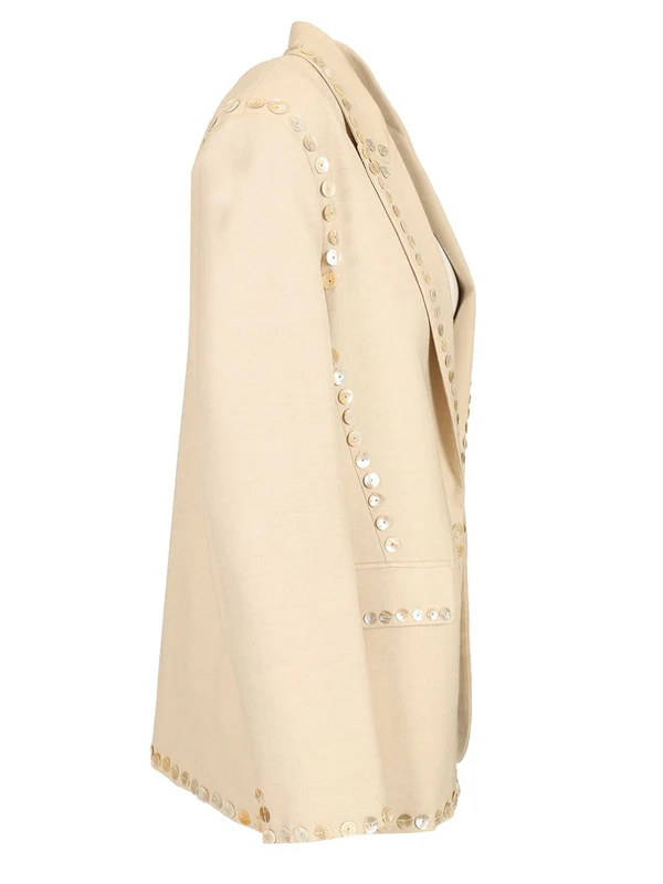 Embroidered sand blazer Tailored Jackets - Image 3