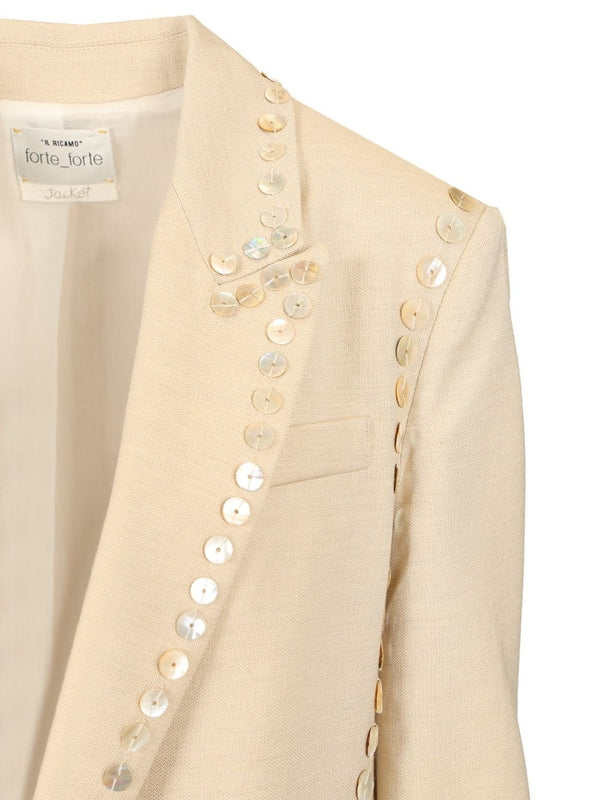 Embroidered sand blazer Tailored Jackets - Image 4