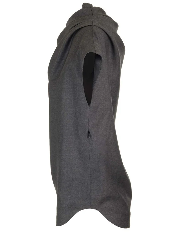 Drape Wool Blouse - Image 3
