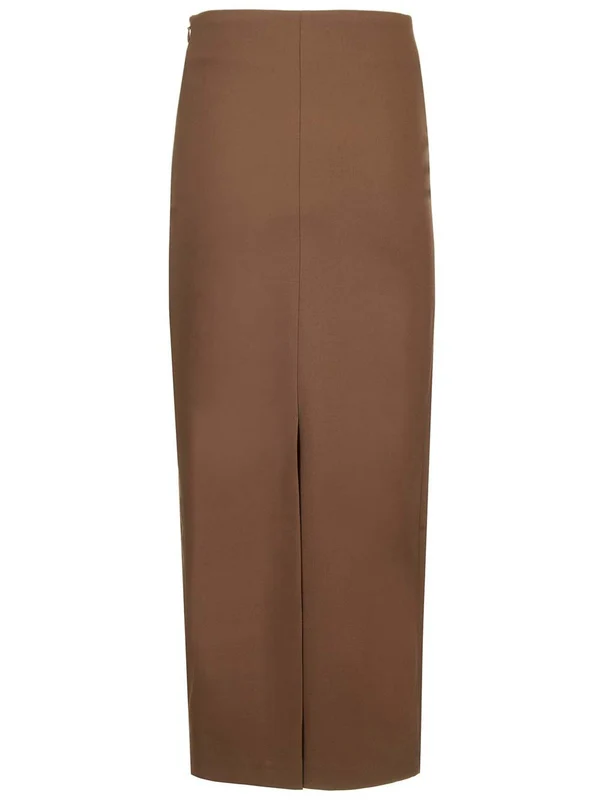 Pencil Wool Midi Skirt - Image 2